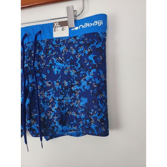 Nabaiji Shorts XL Womens Blue Geometric Mid Rise Elastic Waist Drawstring NWT - Picture 2 of 9